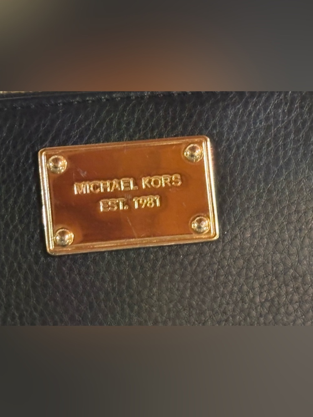 Michael Kors Black Leather Zip Wallet | Gold Plate Logo | Chic & Functional - Picture 4 of 12
